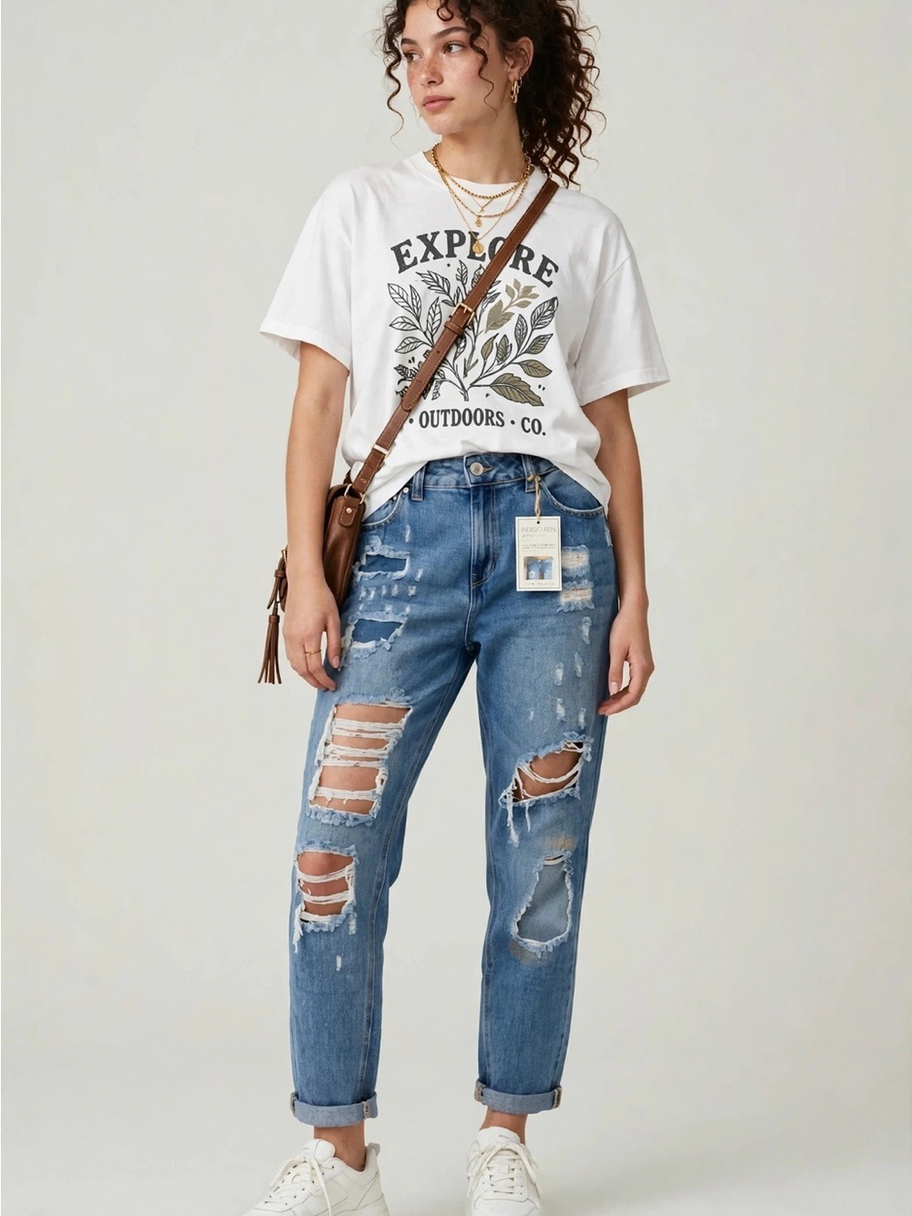 Indigo Rein High-Rise Distressed Jeans - Blue